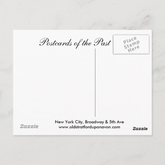 Old Briefkaart, Broadway & 5th Ave, New York City Briefkaart (Achterkant)