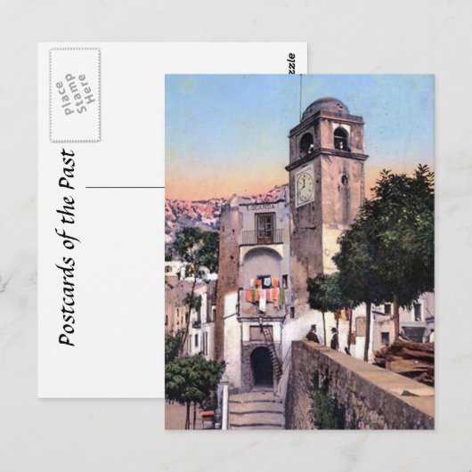 Old Briefkaart - Campanile, Capri, Italië (Voorkant / Achterkant)