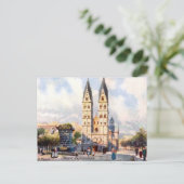 Old Briefkaart - Castorkirche, Koblenz, Duitsland (Staand voorkant)
