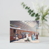 Old Briefkaart - Charing Cross Station, Londen (Staand voorkant)