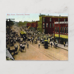 Old Briefkaart - Cherryvale, Kansas, Verenigde Sta