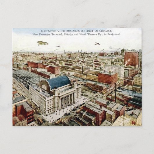 Old Briefkaart - Chicago, Illinois (Voorkant)