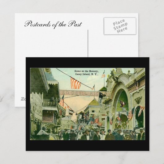 Old Briefkaart - Coney Island, New York City (Voorkant / Achterkant)