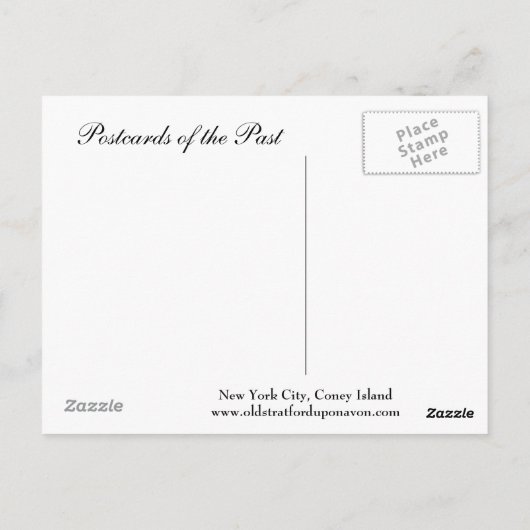 Old Briefkaart - Coney Island, New York City (Achterkant)