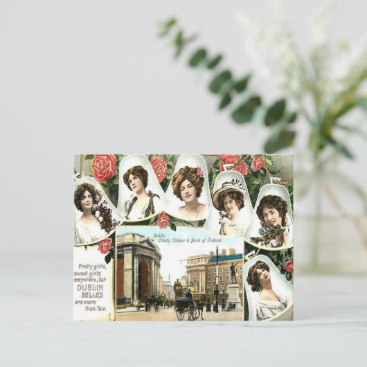 Old Briefkaart - Dublin, Ierland (Staand voorkant)