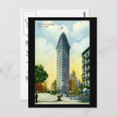 Old Briefkaart, Flat Iron Building, New York City Briefkaart (Voorkant / Achterkant)