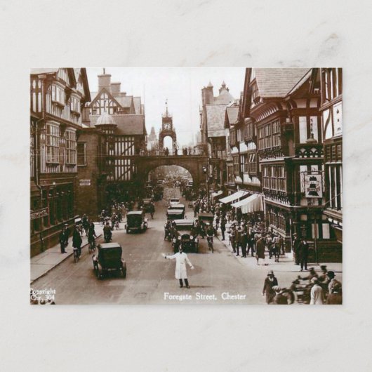 Old Briefkaart - Foregate Street, Chester, Engelan (Voorkant)