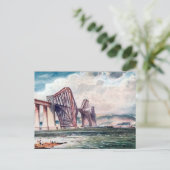 Old Briefkaart - Forth Bridge, Schotland (Staand voorkant)