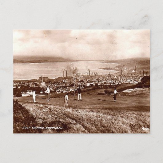 Old Briefkaart - Golf Course, Greenock, Schotland (Voorkant)