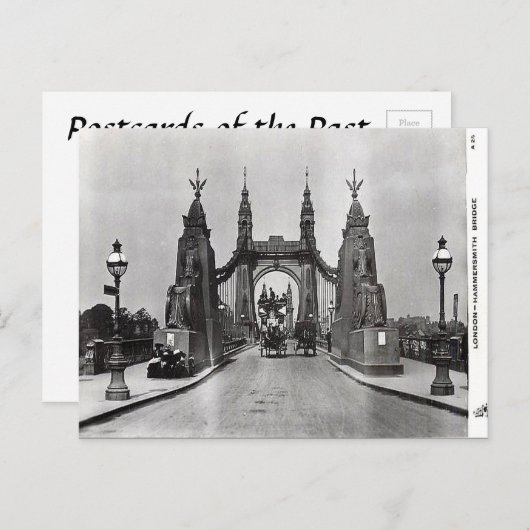 Old Briefkaart - Hammersmith Bridge, Londen (Voorkant / Achterkant)