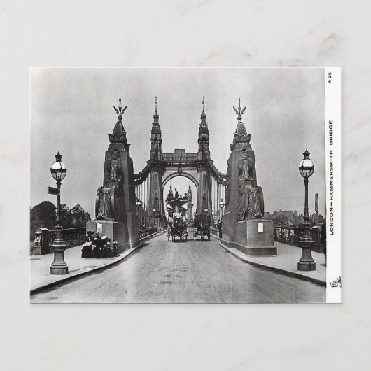 Old Briefkaart - Hammersmith Bridge, Londen (Voorkant)