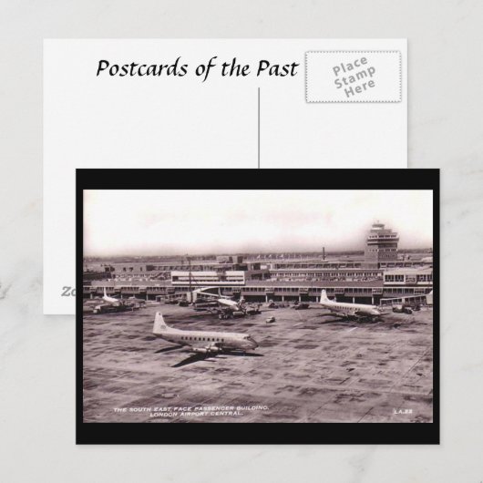 Old Briefkaart - Heathrow Airport, Londen (Voorkant / Achterkant)