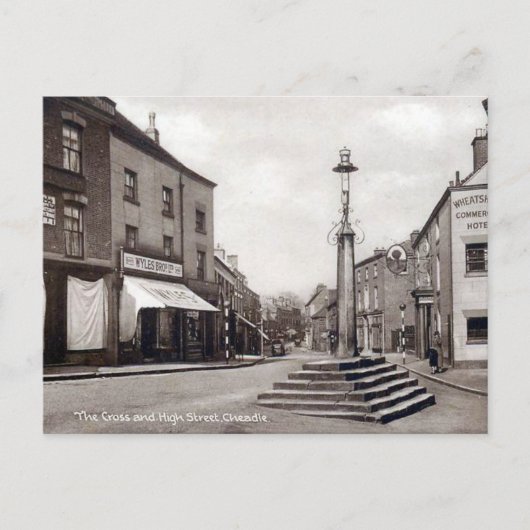 Old Briefkaart - High Street, Cheadle (Voorkant)