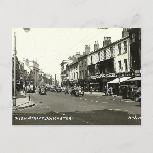 Old Briefkaart - High Street, Doncaster, Yorkshire (Voorkant)