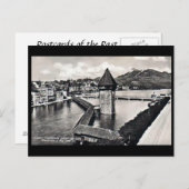 Old Briefkaart - Kapellbrucke, Lucerne, Zwitserlan (Voorkant / Achterkant)