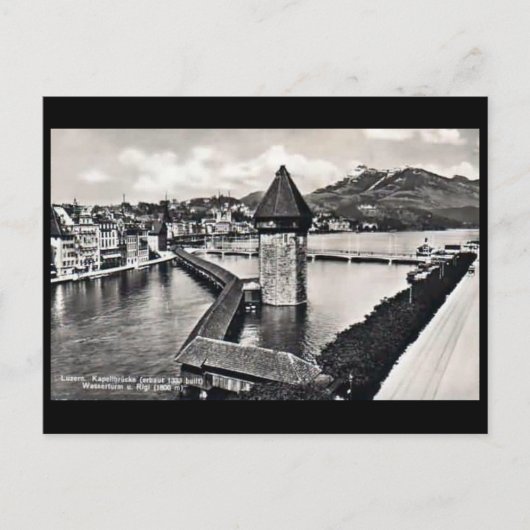 Old Briefkaart - Kapellbrucke, Lucerne, Zwitserlan (Voorkant)
