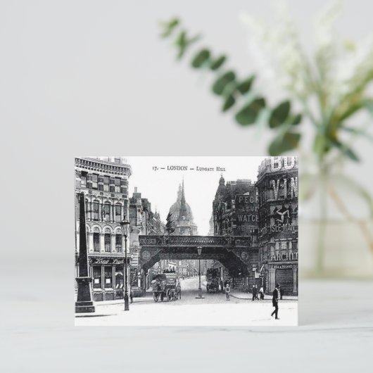 Old Briefkaart - Ludgate Hill, Londen (Staand voorkant)