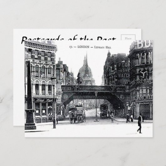 Old Briefkaart - Ludgate Hill, Londen (Voorkant / Achterkant)