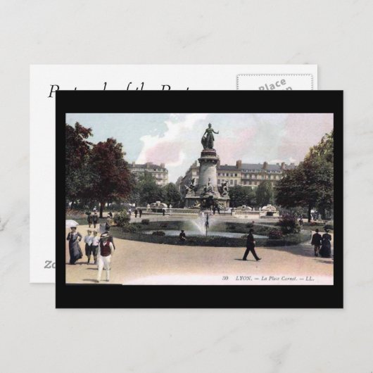 Old Briefkaart - Lyon, Frankrijk - Place Carnot (Voorkant / Achterkant)