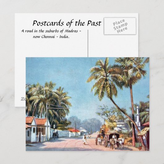Old Briefkaart - Madras (Chennai), India (Voorkant / Achterkant)