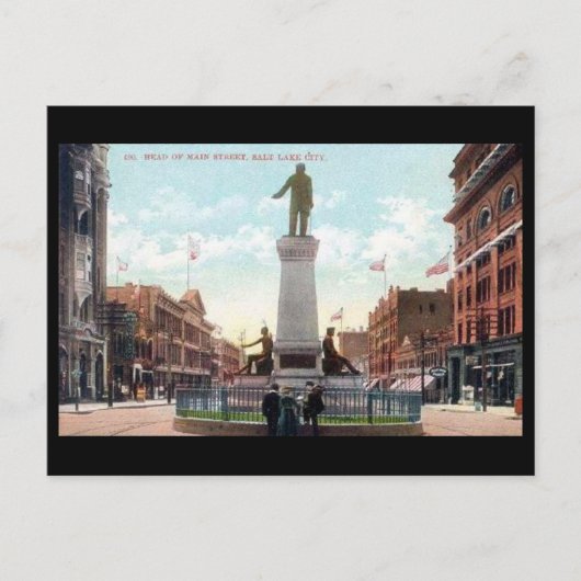 Old Briefkaart - Main St, Salt Lake City, Utah, Ve (Voorkant)