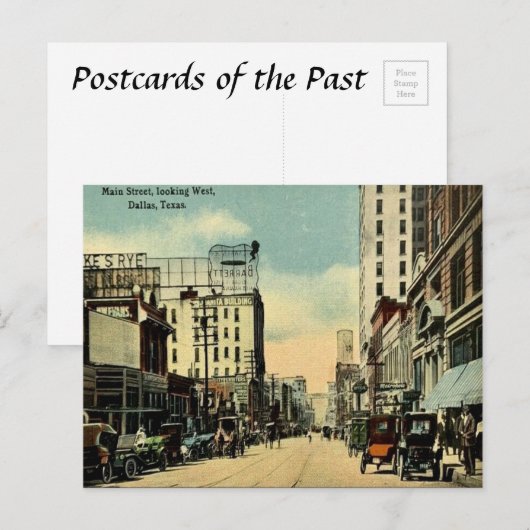 Old Briefkaart - Main Street, Dallas, Texas (Voorkant / Achterkant)