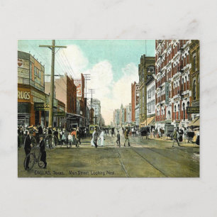 Old Briefkaart - Main Street, Dallas, Texas
