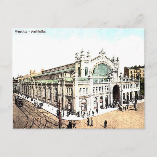 Old Briefkaart - Market Halls, Warschau, Polen (Voorkant)