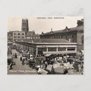 Old Briefkaart - Market Place, Doncaster, Yorkshir