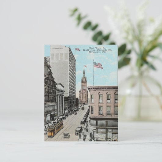 Old Briefkaart - Milwaukee, Wisconsin, VS (Staand voorkant)