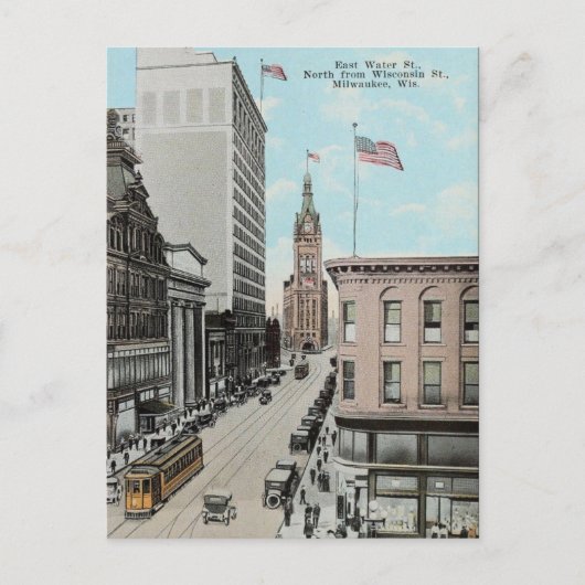 Old Briefkaart - Milwaukee, Wisconsin, VS (Voorkant)