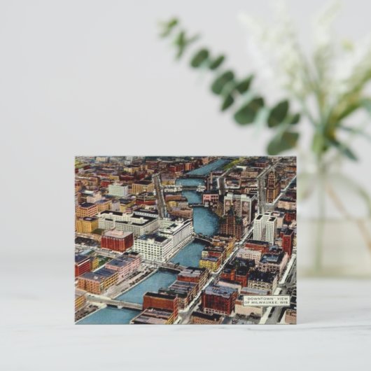 Old Briefkaart - Milwaukee, Wisconsin, VS (Staand voorkant)