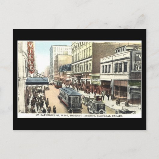 Old Briefkaart, Montreal, St Catherine Street Briefkaart (Voorkant)