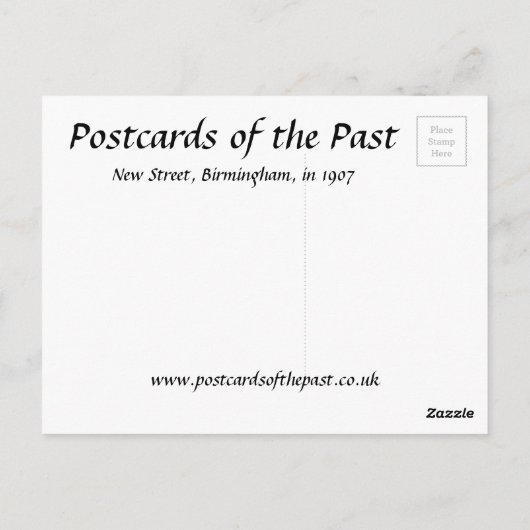 Old Briefkaart - New Street, Birmingham (Achterkant)