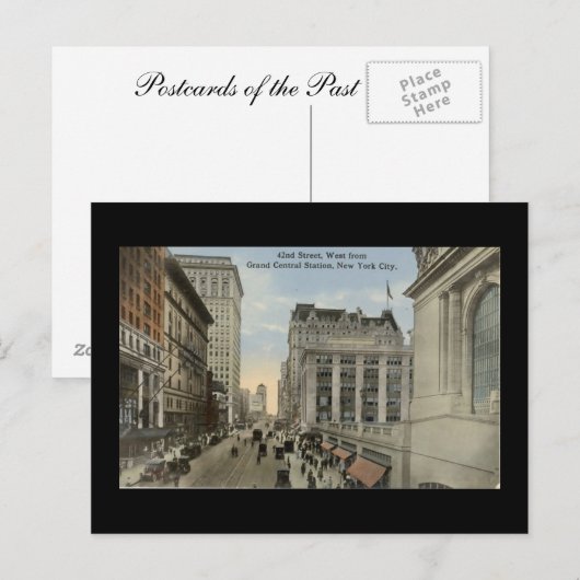 Old Briefkaart, New York City, 42nd Street Briefkaart (Voorkant / Achterkant)