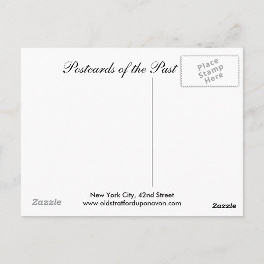 Old Briefkaart, New York City, 42nd Street Briefkaart (Achterkant)