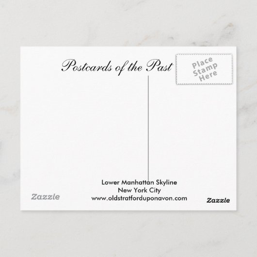 Old Briefkaart, New York City Briefkaart (Achterkant)