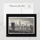 Old Briefkaart, New York City, Brooklyn Bridge Briefkaart (Voorkant / Achterkant)