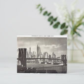 Old Briefkaart, New York City, Brooklyn Bridge Pos Briefkaart (Staand voorkant)