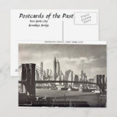 Old Briefkaart, New York City, Brooklyn Bridge Pos Briefkaart (Voorkant / Achterkant)