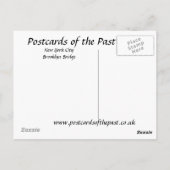 Old Briefkaart, New York City, Brooklyn Bridge Pos Briefkaart (Achterkant)