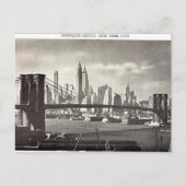 Old Briefkaart, New York City, Brooklyn Bridge Pos Briefkaart (Voorkant)