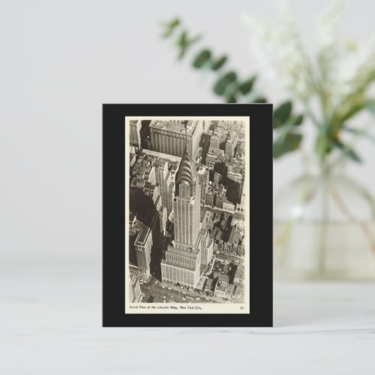 Old Briefkaart, New York City, Chrysler Building Briefkaart (Staand voorkant)