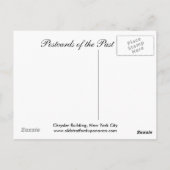 Old Briefkaart, New York City, Chrysler Building Briefkaart (Achterkant)