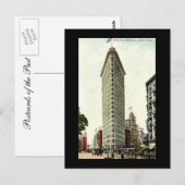 Old Briefkaart, New York City, Flat Iron Building Briefkaart (Voorkant / Achterkant)
