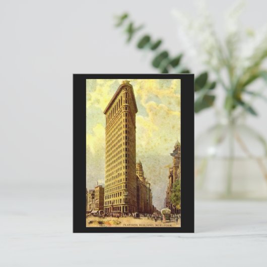 Old Briefkaart, New York City, Flatiron Building Briefkaart (Staand voorkant)