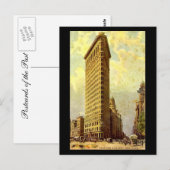 Old Briefkaart, New York City, Flatiron Building Briefkaart (Voorkant / Achterkant)