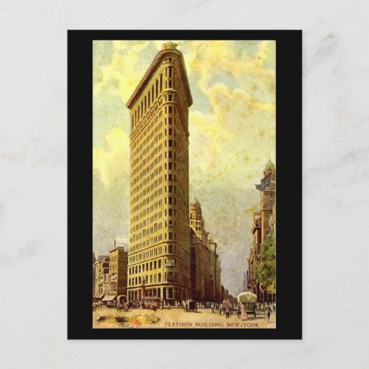 Old Briefkaart, New York City, Flatiron Building Briefkaart (Voorkant)
