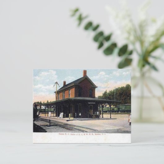 Old Briefkaart - Newton, New Jersey, VS (Staand voorkant)