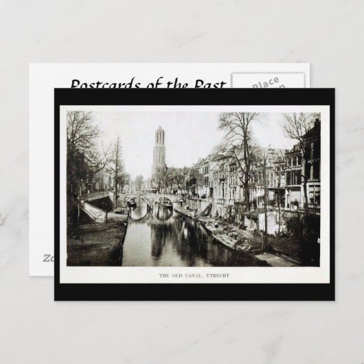 Old Briefkaart - Old Canal, Utrecht, Nederland (Voorkant / Achterkant)
